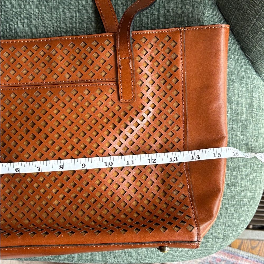 Patricia Nash Varsi Perforated leather Brown Tote Bag purse women laptop bag EUC - Picture 12 of 13